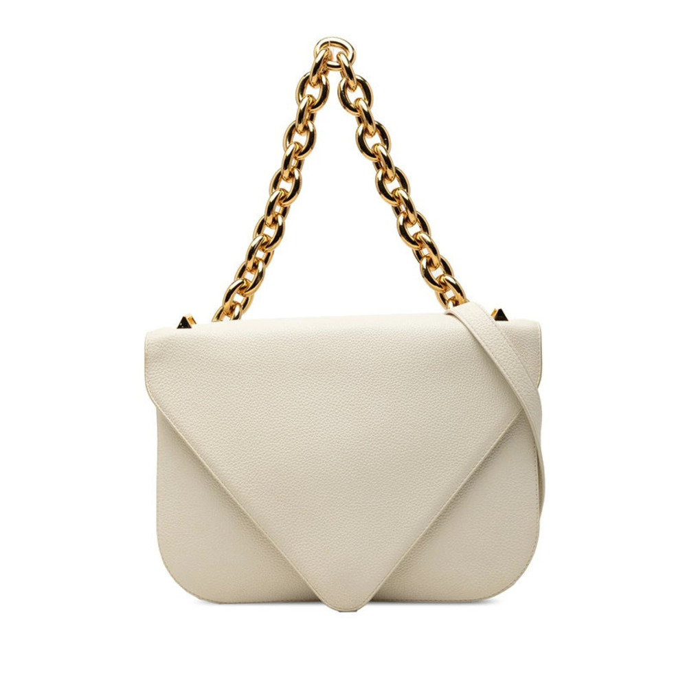 Bottega Veneta Mount Chain 2way Shoulder Bag White Leather Bottega Veneta